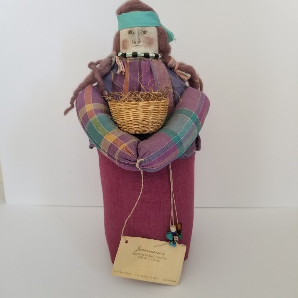 Vintage Jennimarie's American Indian Collection of Folk Art Doll Door Stop